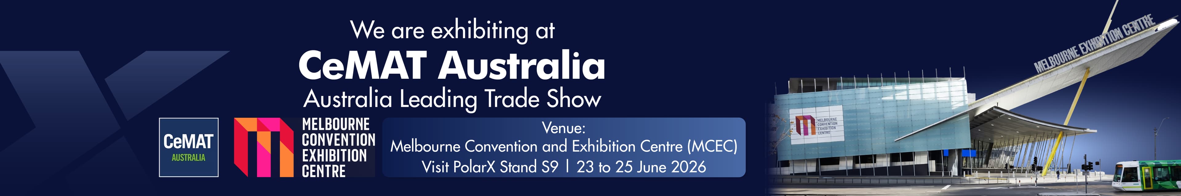 PolarX Robotics exhibiting at CeMAT Australia 2026 at Melbourne Convention and Exhibition Centre