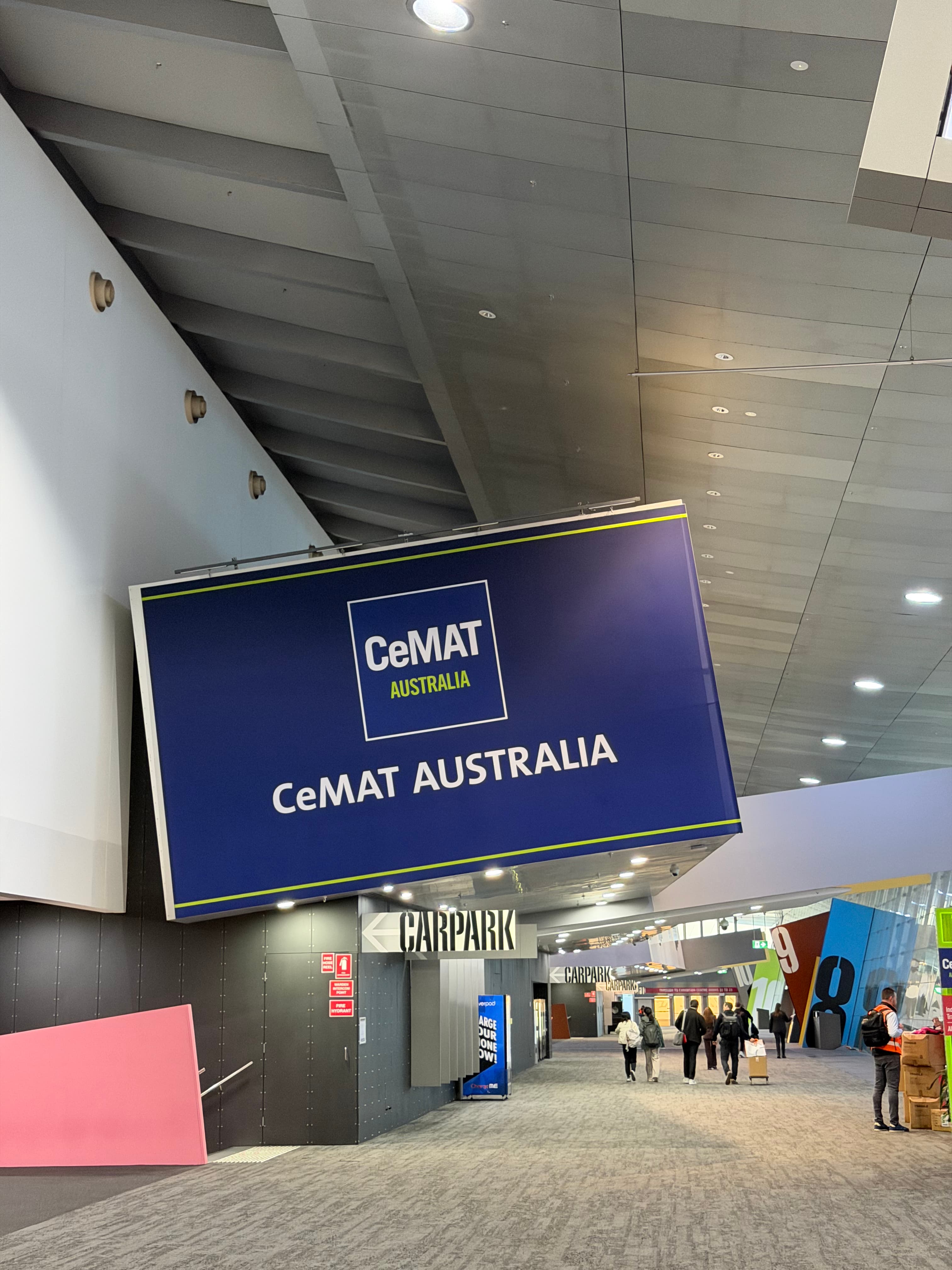 CeMAT Australia signage at the Melbourne Convention and Exhibition Centre