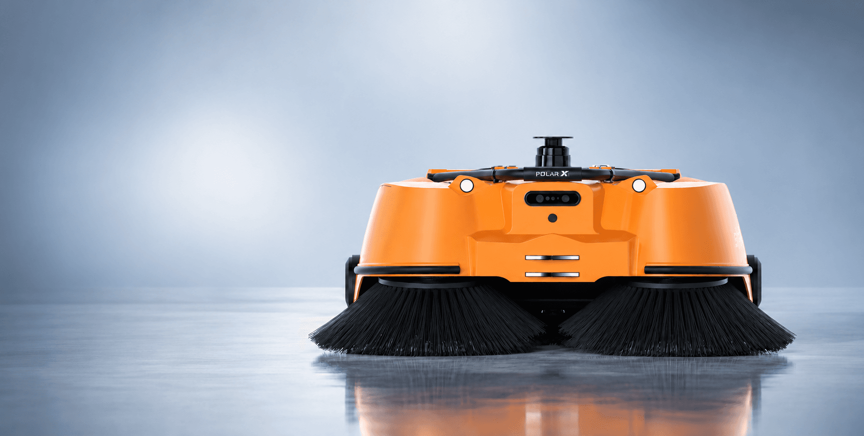 PolarX Star50 industrial sweeping robot angled front view